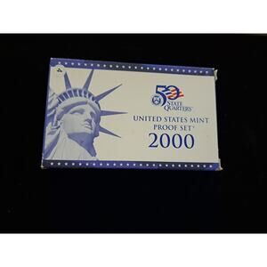 2000 US MINT PROOF SET, with State Quarters 10 COINS, BOX